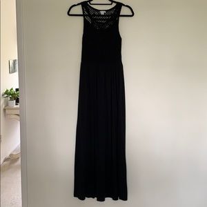 XHILARATION Black maxi dress with lace details on top